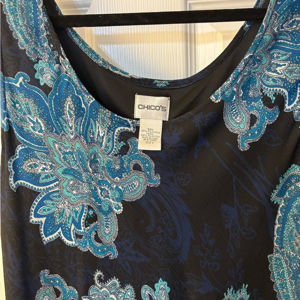Chico's Black and Blue Patterned Maxi Dress - Picture 5 of 7
